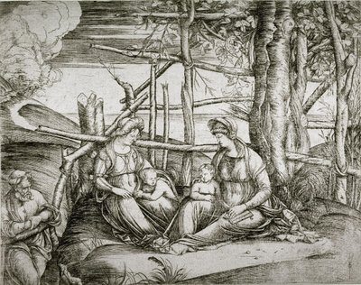 De Heilige Familie met Sint Elizabeth door Jacopo de