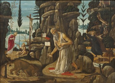 De Boetvaardige St. Hiëronymus door Jacopo del Sellaio
