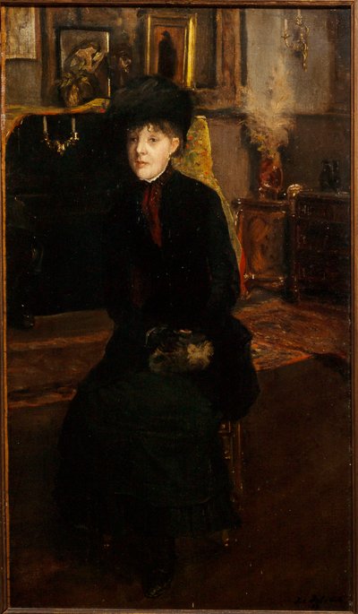 Frans: Portrait de Mary Cassat (1845-1926), peintre door Jacques-Emile Blanche