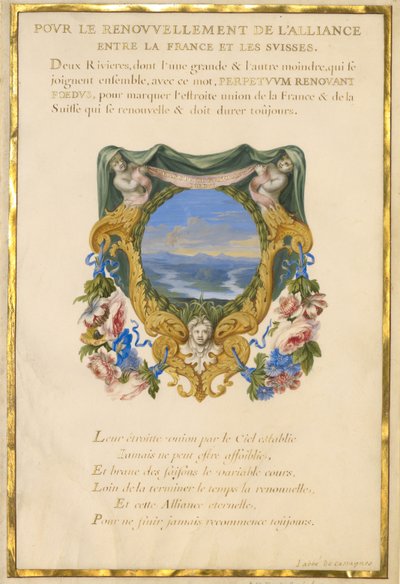 Sleutelschild met een landschap door Jacques Bailly
