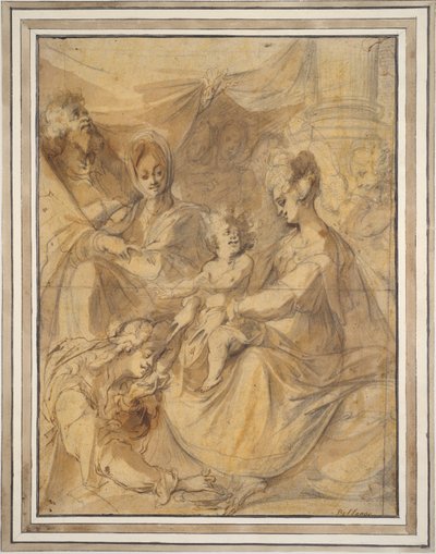 Heilige Familie met Heiligen Anna en Maria Magdalena door Jacques Bellange