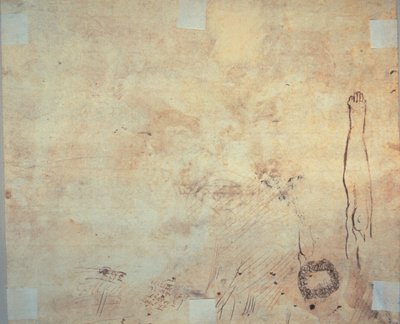 Studie van een been, krul en krabbels door Jacques Bellange