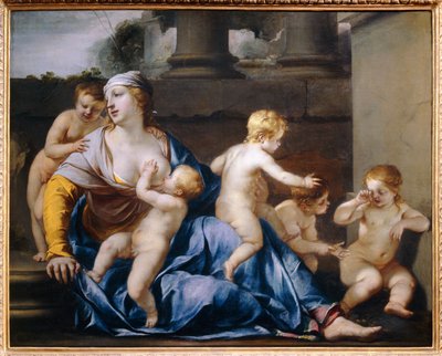 La Charite - De liefdadigheid. 1633 ... door Jacques Blanchard