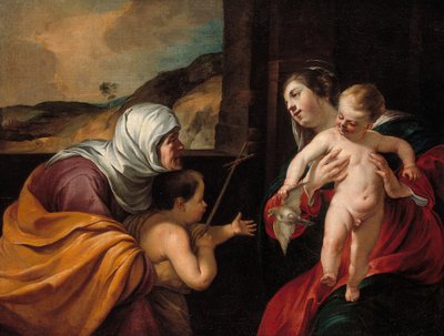 Maagd en Kind met Sint-Elizabeth en de Jonge Sint-Jan de Doper, 1628-29 door Jacques Blanchard