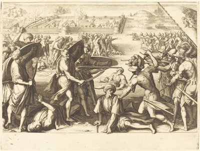 Aanval op de Buitenforten van Bone, ca. 1614 door Jacques Callot