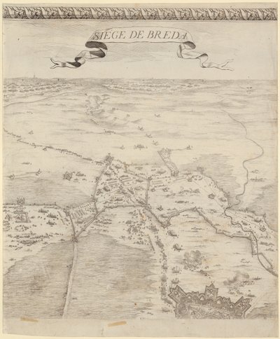 Detail uit "De slag bij Breda" door Jacques Callot