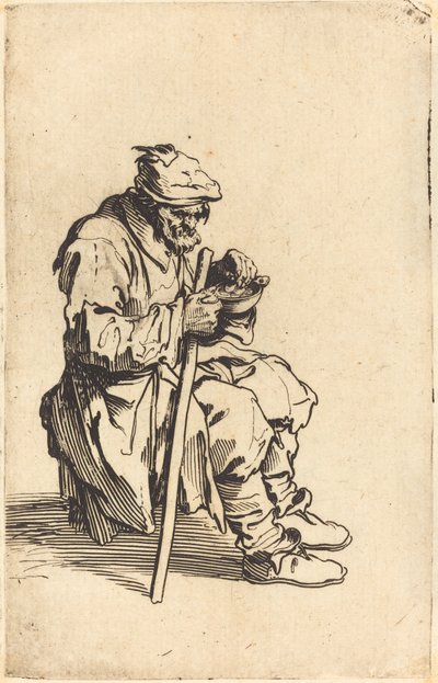 Bedelaar etend door Jacques Callot