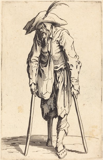 Bedelaar met houten been door Jacques Callot