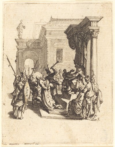 Christus Veroordeeld tot de Dood door Pilatus door Jacques Callot