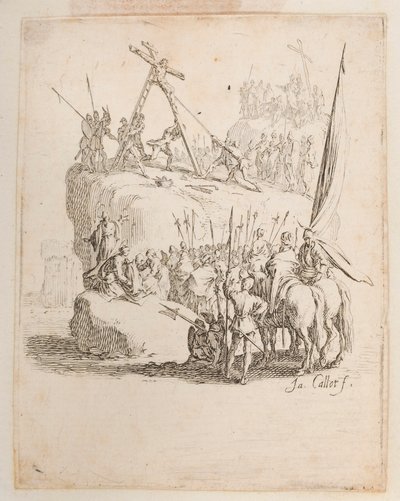 Christus doorboord door de lans, nr. 11 van 11 uit La Petite Passion door Jacques Callot