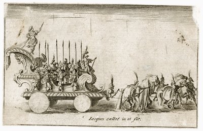Strijd tegen de barrière: Intocht van Zijne Hoogheid Hertog Karel IV, voorstellende de zon ... (gravure) door Jacques Callot