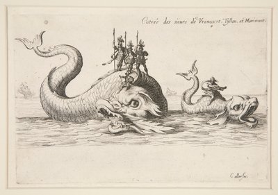 Gevecht bij de Barrière, Toegang van MM. de Varncourt, Tyllon en Marimont door Jacques Callot