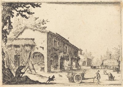 Binnenplaats van een Boerderij door Jacques Callot
