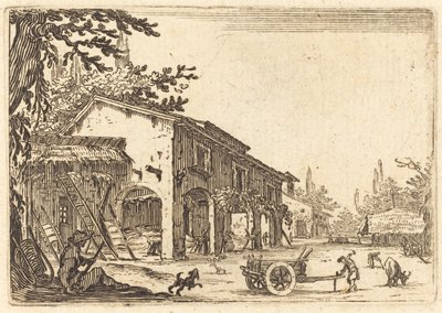 Binnenplaats van een boerderij door Jacques Callot