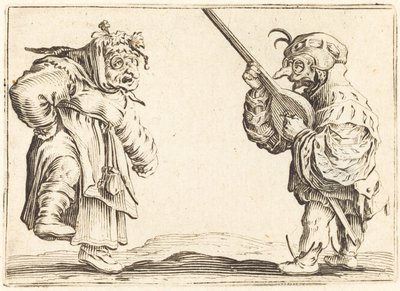 Dansers met luit door Jacques Callot