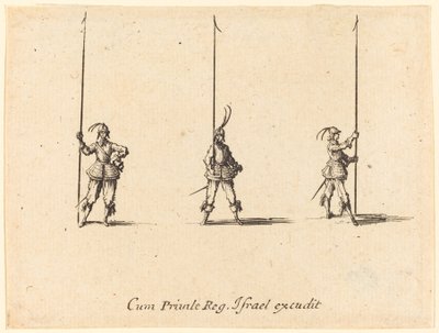 Oefening met geheven pieken door Jacques Callot