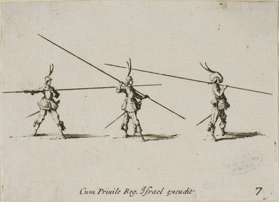 Oefening met het Musket, plaat zeven uit De Militaire Oefeningen door Jacques Callot