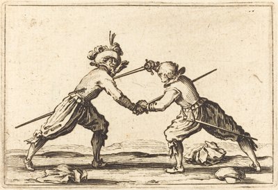 Duel met zwaarden door Jacques Callot