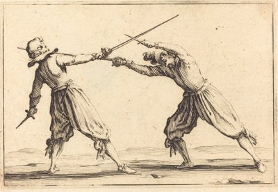 Duel met Zwaarden en Dolken door Jacques Callot