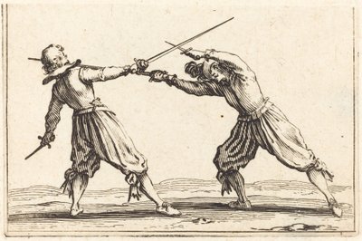 Duel met zwaarden en dolken door Jacques Callot