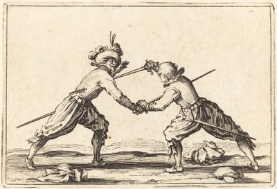 Duel met zwaarden, ca. 1622 door Jacques Callot