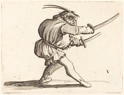 Duellist met Twee Sabels door Jacques Callot