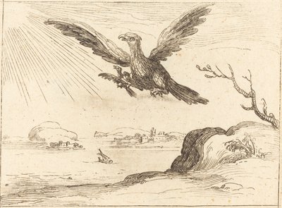 Adelaar en jongen door Jacques Callot