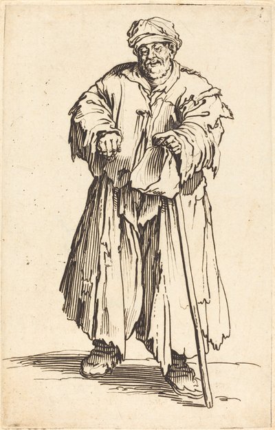 Dikke Bedelaar met Neergeslagen Ogen door Jacques Callot