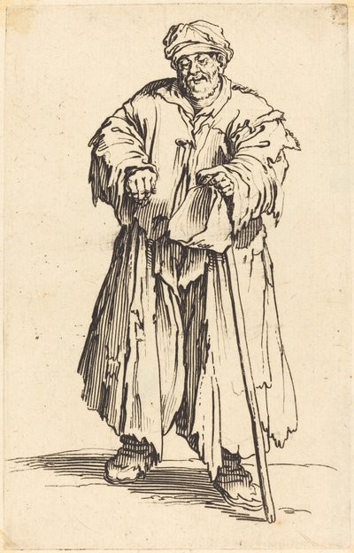 Dikke Bedelaar met Neergeslagen Ogen, ca. 1622 door Jacques Callot