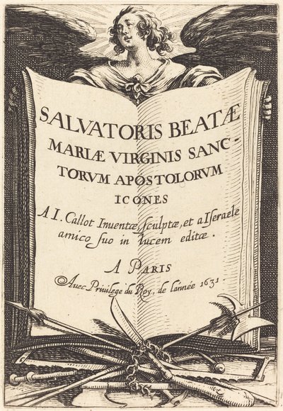Frontispice voor "De grote apostelen" door Jacques Callot