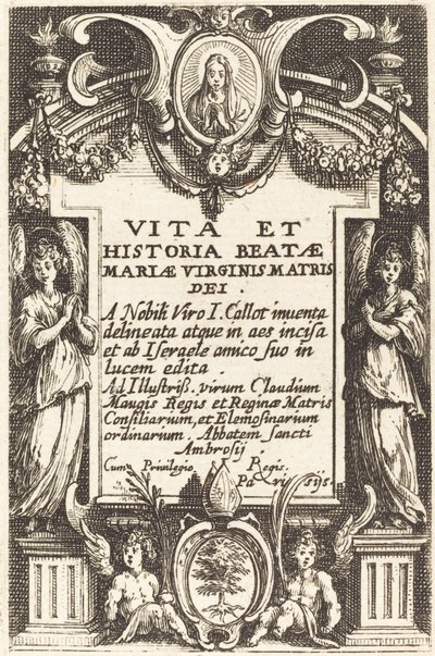 Frontispice voor "Het Leven van de Maagd" door Jacques Callot