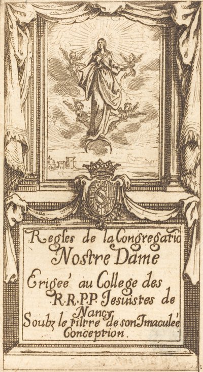 Frontispice voor De Regels van de Orde van Onze Lieve Vrouw door Jacques Callot