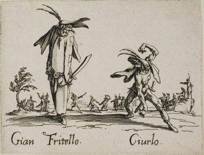 Gian Fritello - Ciurlo, plaat 7 van Balli di Sfessania door Jacques Callot