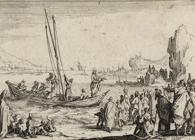Jezus predikend aan de zee, 1635 door Jacques Callot