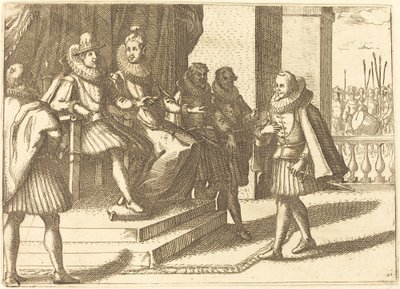 Koning en Koningin in Overleg over de Turken door Jacques Callot