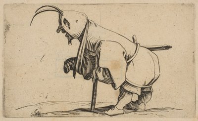 De bedelaar met een kap, uit Varie Figure Gobbi door Jacques Callot
