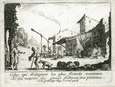 Het leven van de verloren zoon ... (gravure) door Jacques Callot