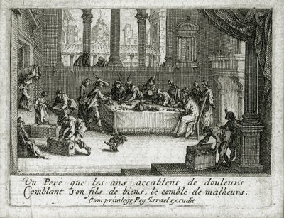 Het leven van de verloren zoon ... (gravure) door Jacques Callot