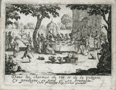 Het leven van de verloren zoon ... (gravure) door Jacques Callot