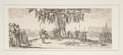 La pendaison uit Les grandes miseres de la guerre door Jacques Callot