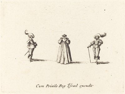 Dame Van Achteren Gezien, en Twee Heren door Jacques Callot