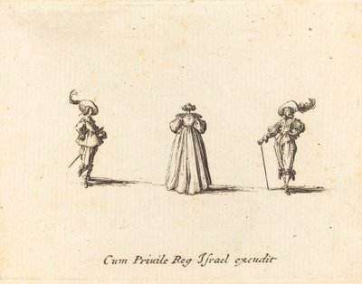 Dame van Achteren Gezien, en Twee Heren door Jacques Callot