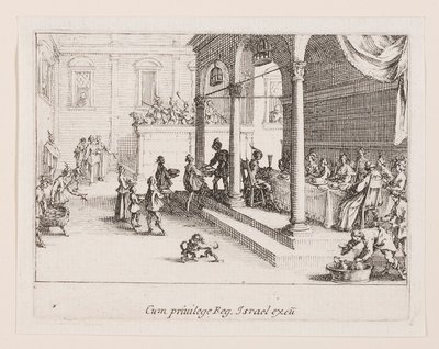 Le festin (Het Banket), uit de serie La vie de l... door Jacques Callot