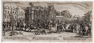De ellende en tegenspoed van de oorlog ... (gravure) door Jacques Callot