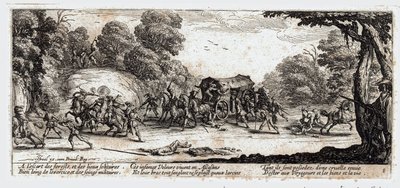 De ellende en tegenspoed van de oorlog ... (gravure) door Jacques Callot