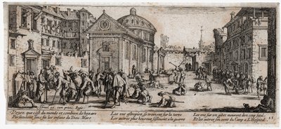 De ellende en tegenspoed van de oorlog ... (gravure) door Jacques Callot
