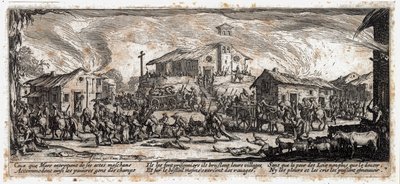 De ellende en tegenspoed van de oorlog ... (gravure) door Jacques Callot