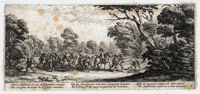 De ellende en tegenspoed van de oorlog ... (gravure) door Jacques Callot