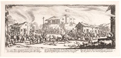 Les Misères et les Malheurs de la Guerre (blad 7) door Jacques Callot