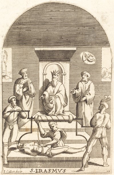 Martelaarschap van Sint Erasmus, 1608-1611 door Jacques Callot